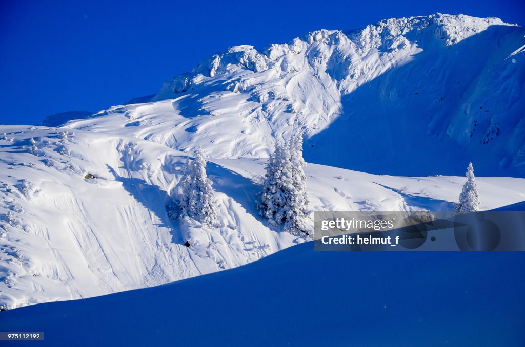 Mountains in snow, St. Christoph, Arlberg, Austria