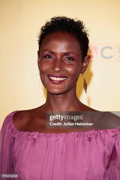 Waris Dirie attends the 'Fleur du Desert' Paris premiere at Theatre Marigny on March 7, 2010 in Paris, France.