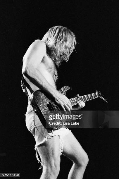Phil Collen of Def Leppard performs on August 03, 1993 in Allentown, Pennsylvania.