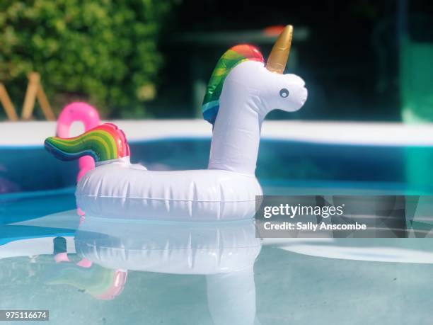 inflatables in a paddling pool - sally anscombe stock-fotos und bilder