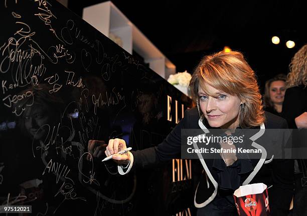 Jodie Foster attends the ELLE Green Room at the 25th Film Independent Spirit Awards held at Nokia Theatre L.A. Live on March 5, 2010 in Los Angeles,...