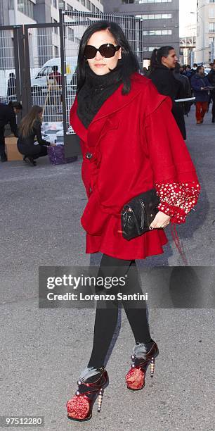 Leigh Lezark attends the John Galliano Ready to Wear show as part of the Paris Womenswear Fashion Week Fall/Winter 2011 at Halle Freyssinet on March...