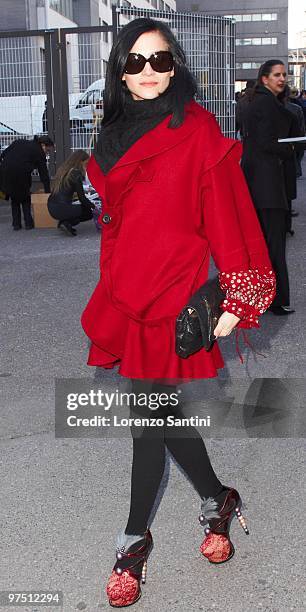 Leigh Lezark attends the John Galliano Ready to Wear show as part of the Paris Womenswear Fashion Week Fall/Winter 2011 at Halle Freyssinet on March...