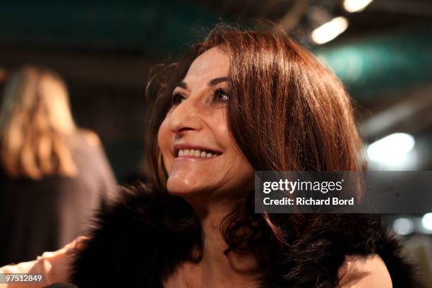 Nathalie Rykiel poses backstage after the Sonia Rykiel Ready to Wear show as part of the Paris Womenswear Fashion Week Fall/Winter 2011 at Halle...