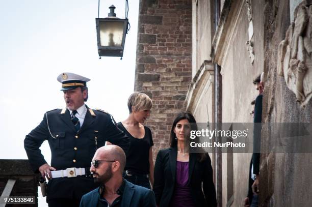 The mayor of Rome, Virginia Raggi, leaves the Capitol to go to power of attorney after the events of the arrests inherent in the Roma stadium. On...