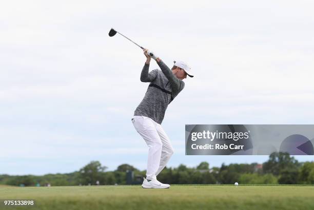 Russell Henley of the United States plays his shot from the 12th tee during the second round of the 2018 U.S. Open at Shinnecock Hills Golf Club on...