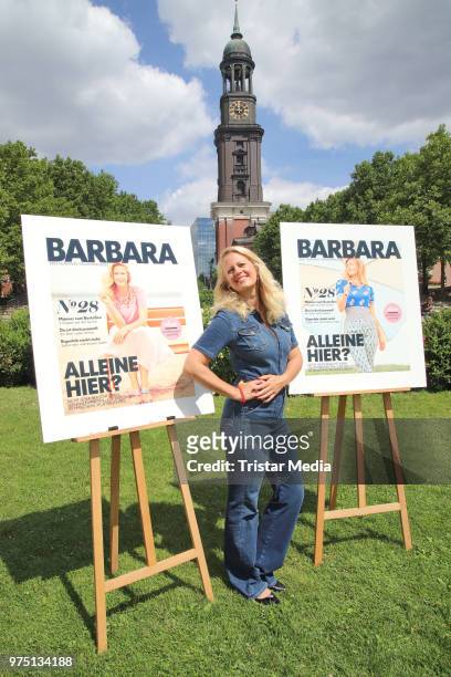 Barbara Schoeneberger during the Editorial Conference to her new magazine BARBARA in front of the Michel on June 15, 2018 in Hamburg, Germany.