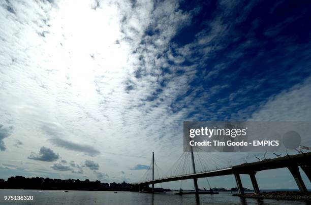 General view of the Krestovsky island bridge Morocco v Iran - FIFA World Cup 2018 - Group B - Krestovsky Stadium .