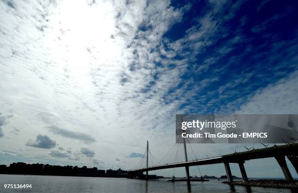 General view of the Krestovsky island bridge Morocco v Iran - FIFA World Cup 2018 - Group B - Krestovsky Stadium .