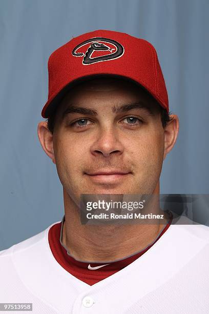 Jeff Bailey of the Arizona Diamondbacks poses for a photo during Spring Training Media Photo Day at Tucson Electric Park on February 27, 2010 in...