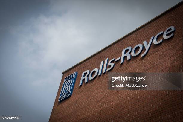 The Rolls-Royce logo displayed on their plant in Filton is pictured on June 15, 2018 in Bristol, England. Rolls-Royce announced plans this week to...