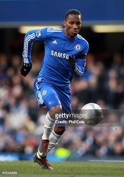 Didier Drogba of Chelsea in action during the FA Cup sponsored by E.on Quarter Final match between Chelsea and Stoke City at Stamford Bridge on March...