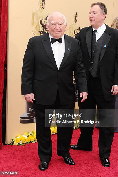 Actor Ed Asner arrives at the 82nd Annual Academy Awards held at Kodak Theatre on March 7, 2010 in Hollywood, California.