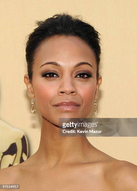 Actress Zoe Saldana arrives at the 82nd Annual Academy Awards at the Kodak Theatre on March 7, 2010 in Hollywood, California.
