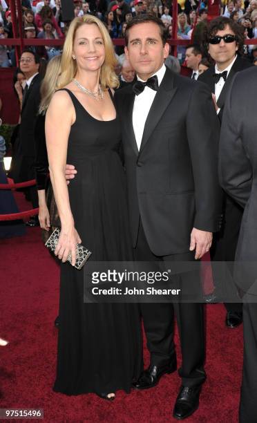 Actor Steve Carell and Nancy Carell arrive at the 82nd Annual Academy Awards held at Kodak Theatre on March 7, 2010 in Hollywood, California.
