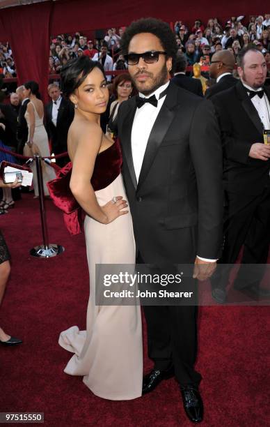 Actress Zoe Kravitz and father singer/actor Lenny Kravitz arrive at the 82nd Annual Academy Awards held at Kodak Theatre on March 7, 2010 in...