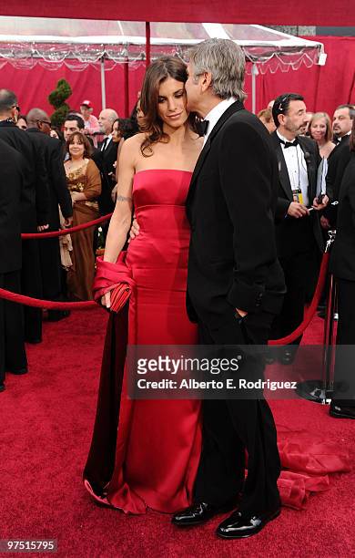 Model Elisabetta Canalis and actor George Clooney arrive at the 82nd Annual Academy Awards held at Kodak Theatre on March 7, 2010 in Hollywood,...
