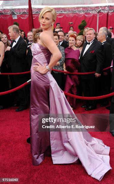 Actress Charlize Theron arrives at the 82nd Annual Academy Awards held at Kodak Theatre on March 7, 2010 in Hollywood, California.