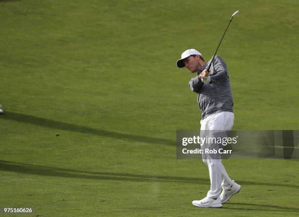 Russell Henley of the United States plays a shot on the 12th green during the second round of the 2018 U.S. Open at Shinnecock Hills Golf Club on...