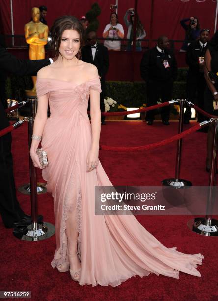 Actress Anna Kendrick arrives at the 82nd Annual Academy Awards held at the Kodak Theatre on March 7, 2010 in Hollywood, California.