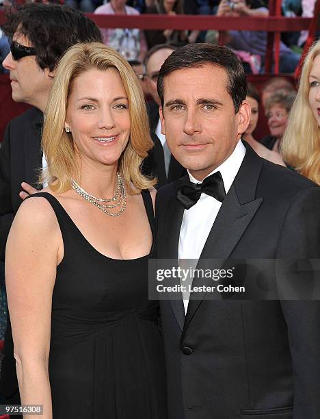 Actor Steve Carell and actress Nancy Carell arrive at the 82nd Annual Academy Awards held at the Kodak Theatre on March 7, 2010 in Hollywood,...