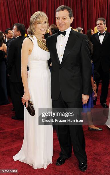 Disney Studios CEO Robert Iger and guest arrive at the 82nd Annual Academy Awards held at Kodak Theatre on March 7, 2010 in Hollywood, California.