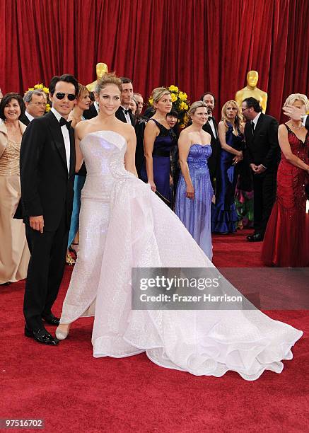 Singer Marc Anthony asnd actress Jennifer Lopez arrive at the 82nd Annual Academy Awards held at Kodak Theatre on March 7, 2010 in Hollywood,...