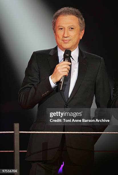 Michel Drucker performs during the 25th Victoires de la Musique at Zenith de Paris on March 6, 2010 in Paris, France.