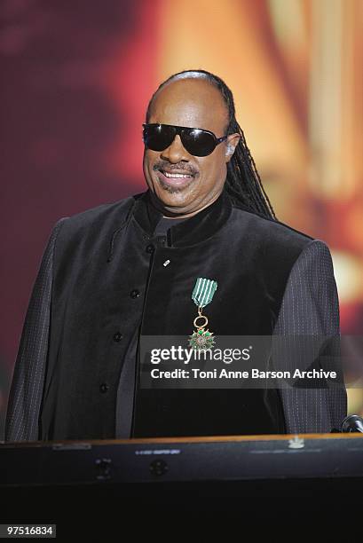 Stevie Wonder performs during the 25th Victoires de la Musique at Zenith de Paris on March 6, 2010 in Paris, France.