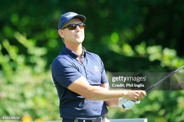 Magnus P Atlevi of Sweden in action during the first round of the 2018 Senior Italian Open presented by Villaverde Resort played at Golf Club Udine...