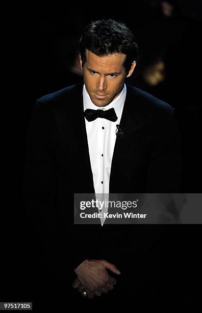 Actor Ryan Reynolds onstage during the 82nd Annual Academy Awards held at Kodak Theatre on March 7, 2010 in Hollywood, California.