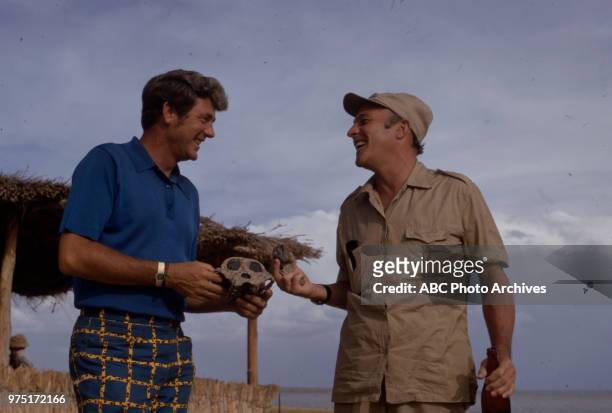 Doug Sanders, Gene Kelly at Lake Rudolph, Kenya, East Africa on Disney General Entertainment Content via Getty Images's 'American Sportsman'.