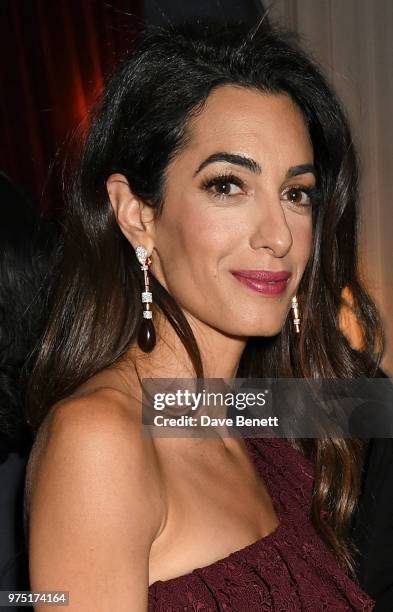 Amal Clooney attend a private dinner hosted by Edward Enninful in honour of Giambattista Valli to celebrate the opening of his first store in London...