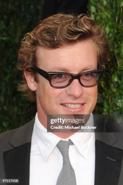 Actor Simon Baker arrives at the 2010 Vanity Fair Oscar Party hosted by Graydon Carter held at Sunset Tower on March 7, 2010 in West Hollywood,...