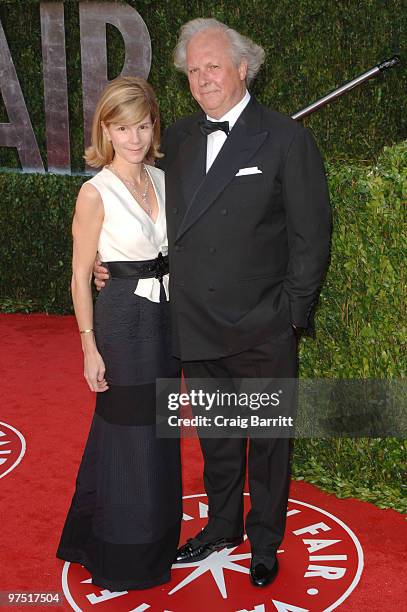 Editor of Vanity Fair Graydon Carter and Anna Carter arrive at the 2010 Vanity Fair Oscar Party hosted by Graydon Carter held at Sunset Tower on...