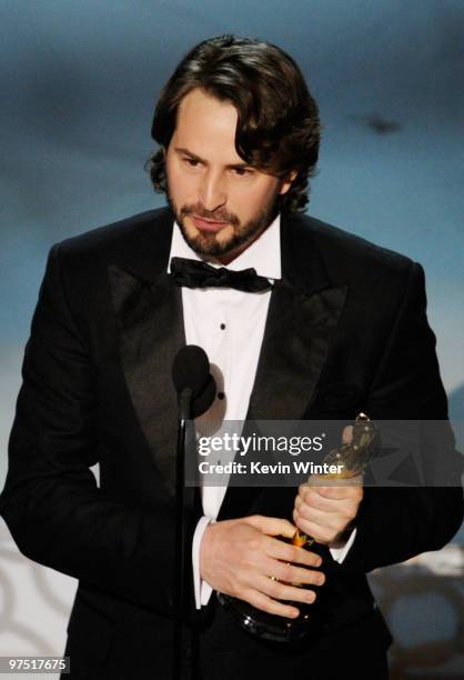 Screenwriter Mark Boal accepts Best Original Screenplay award for "The Hurt Locker" onstage during the 82nd Annual Academy Awards held at Kodak...