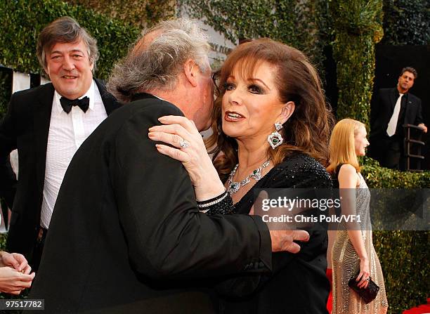 Editor-in-Chief of Vanity Fair Graydon Carter and writer Jackie Collins attend the 2010 Vanity Fair Oscar Party hosted by Graydon Carter at the...