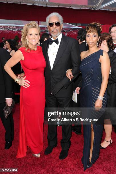 Actor Morgan Freeman with producer Lori McCreary and daughter Morgana arrives at the 82nd Annual Academy Awards held at Kodak Theatre on March 7,...