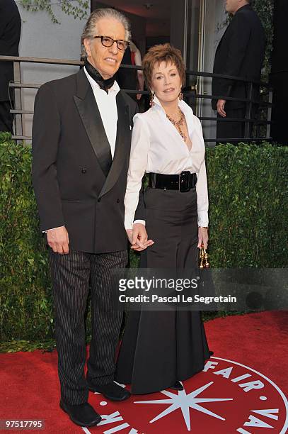 Music producer Richard Perry and actress Jane Fonda arrive at the 2010 Vanity Fair Oscar Party hosted by Graydon Carter held at Sunset Tower on March...