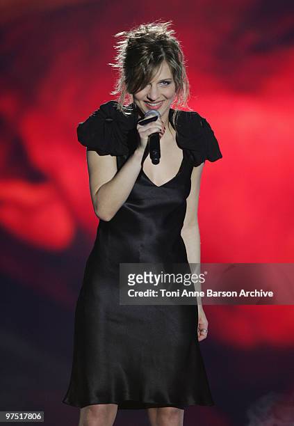 Amandine Bourgeois performs during the 25th Victoires de la Musique at Zenith de Paris on March 6, 2010 in Paris, France.