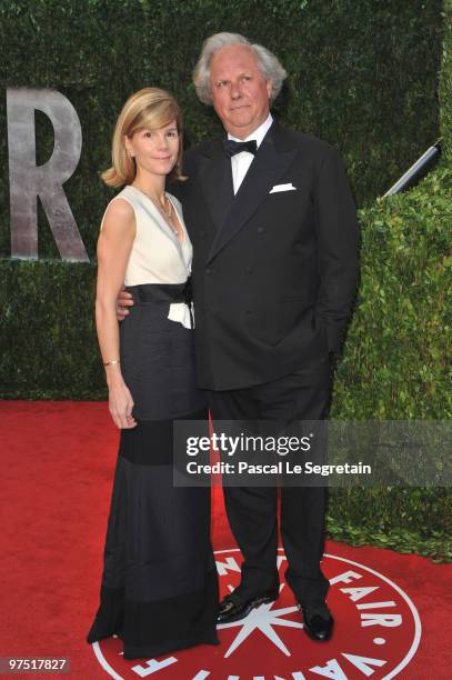 Editor of Vanity Fair Graydon Carter and Anna Carter arrive at the 2010 Vanity Fair Oscar Party hosted by Graydon Carter held at Sunset Tower on...