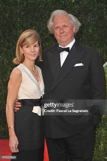 Editor of Vanity Fair Graydon Carter and Anna Carter arrive at the 2010 Vanity Fair Oscar Party hosted by Graydon Carter held at Sunset Tower on...