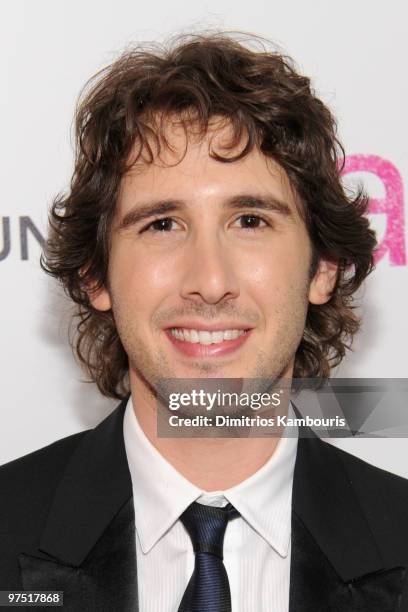 Musician Josh Groban arrives at the 18th Annual Elton John AIDS Foundation Oscar party held at Pacific Design Center on March 7, 2010 in West...