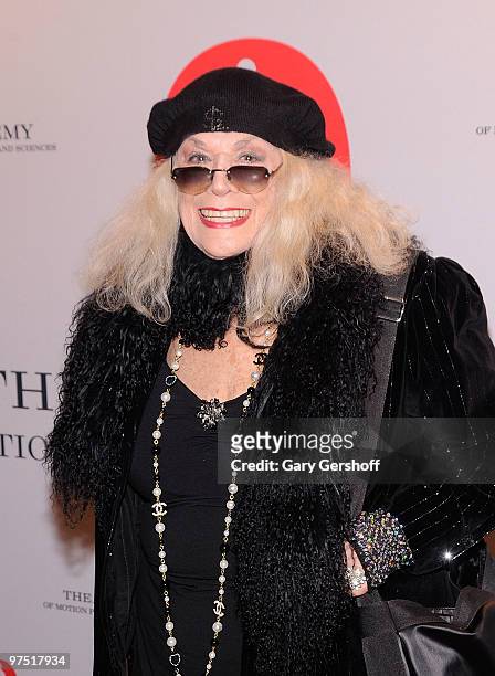 Actress Sylvia Miles attends the Academy of Motion Picture Arts & Sciences New York Oscar night party at GILT at The New York Palace Hotel on March...