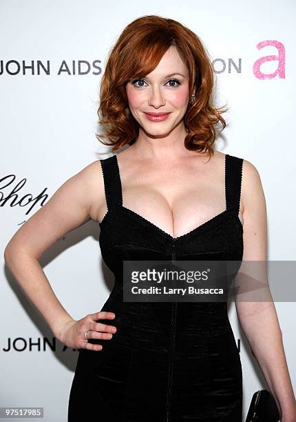 Actress Christina Hendricks attends the 18th Annual Elton John AIDS Foundation Academy Award Party at Pacific Design Center on March 7, 2010 in West...