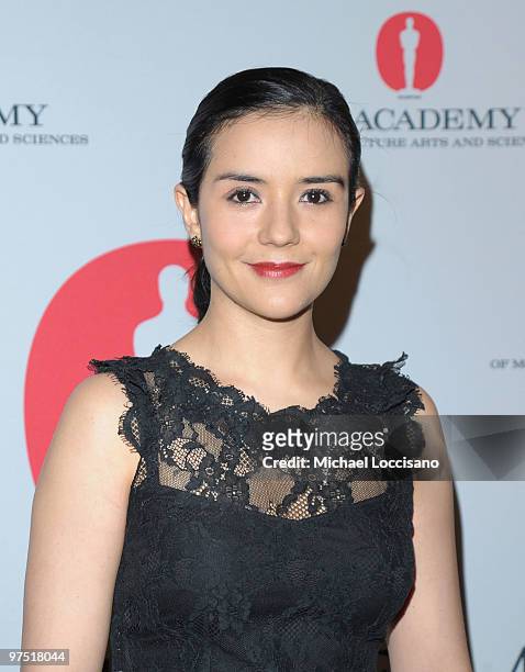 Actress Catalina Sandino Moreno attends the Academy of Motion Picture Arts and Sciences New York Oscar night party at GILT at The New York Palace...