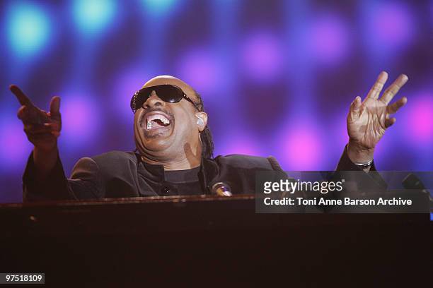Stevie Wonder performs during the 25th Victoires de la Musique at Zenith de Paris on March 6, 2010 in Paris, France.
