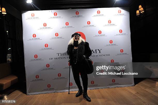 Actress Sylvia Miles attends the Academy of Motion Picture Arts and Sciences New York Oscar night party at GILT at The New York Palace Hotel on March...