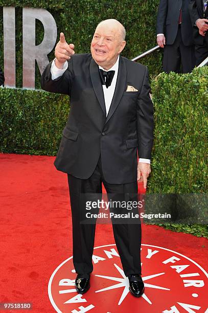 Comedian Don Rickles arrives at the 2010 Vanity Fair Oscar Party hosted by Graydon Carter held at Sunset Tower on March 7, 2010 in West Hollywood,...