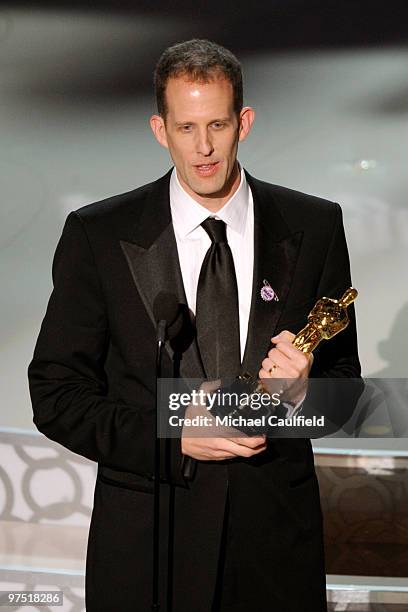 Director Pete Docter onstage during the 82nd Annual Academy Awards held at Kodak Theatre on March 7, 2010 in Hollywood, California.